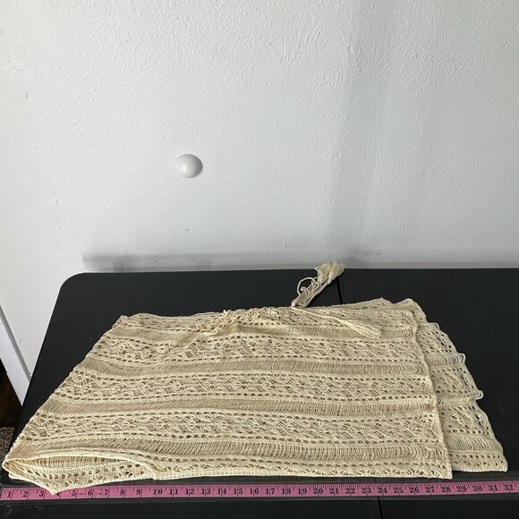 Women's Bohemian Lace Ivory Crochet Swim Cover‎ Up Tunic Dress Size One Size - Picture 11 of 13